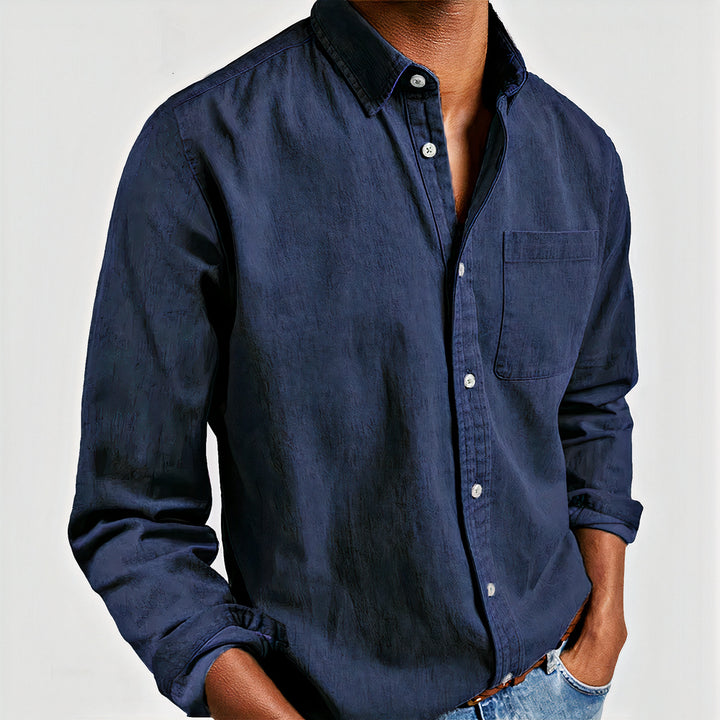 Timeless cotton shirt for men with a classic design, breathable fabric, and lightweight feel, ideal for summer days.