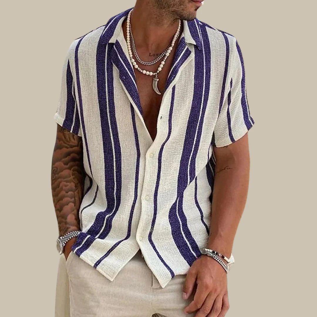 Trendy beach shirt designed for comfort and style, perfect for summer days.






