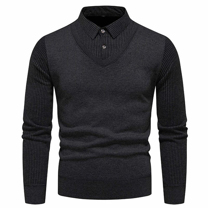 Warm and cozy men's autumn sweater, perfect for layering on chilly fall days.