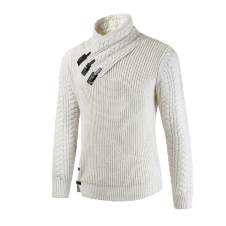 Warm knitted turtleneck men's sweater with a soft and cozy feel, perfect for autumn days.







