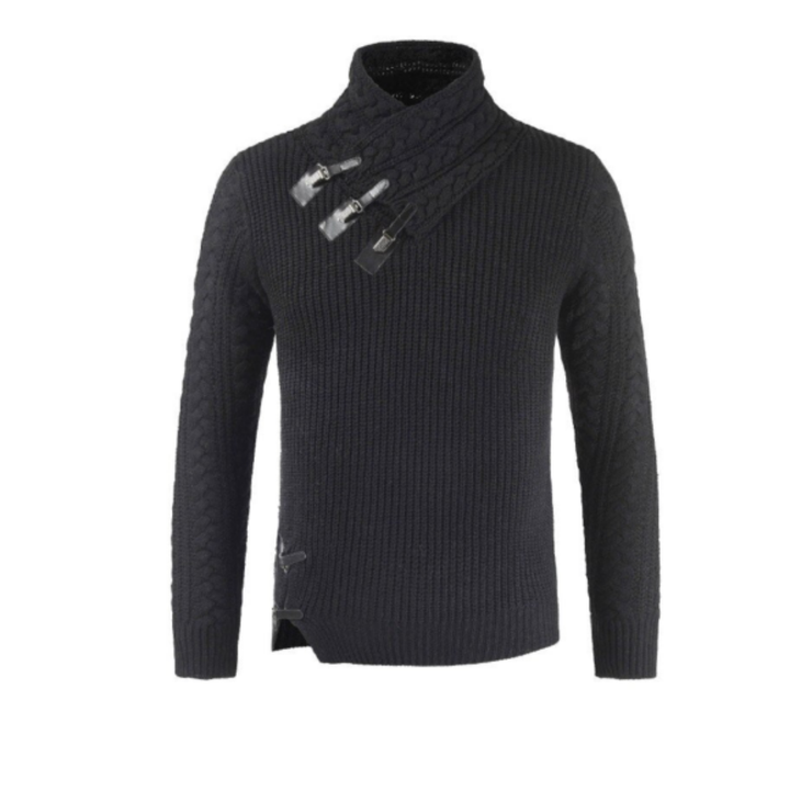 Warm knitted turtleneck men's sweater with a soft and cozy feel, perfect for autumn days.







