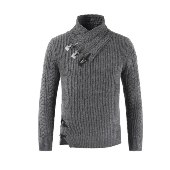 Warm knitted turtleneck men's sweater with a soft and cozy feel, perfect for autumn days.







