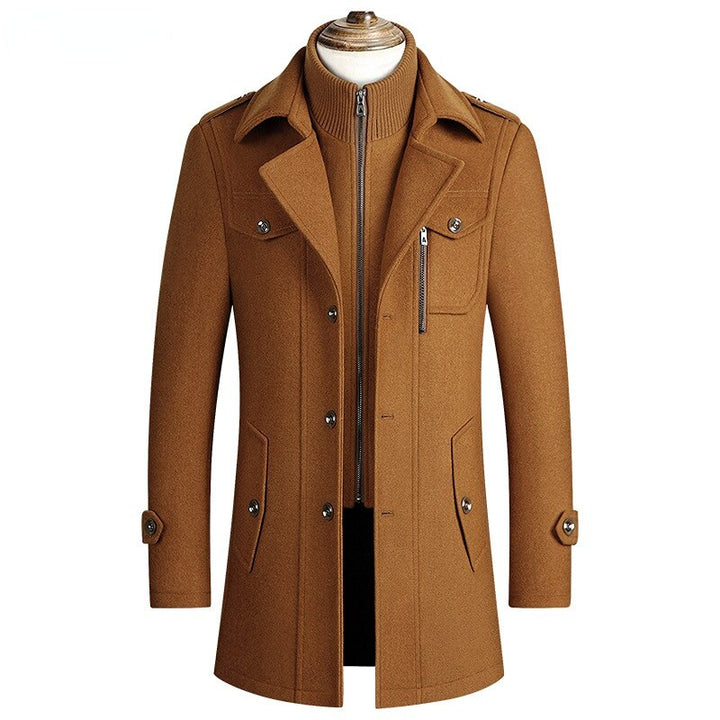 Warm premium wool coat for autumn, designed for elegance and superior comfort on chilly days.