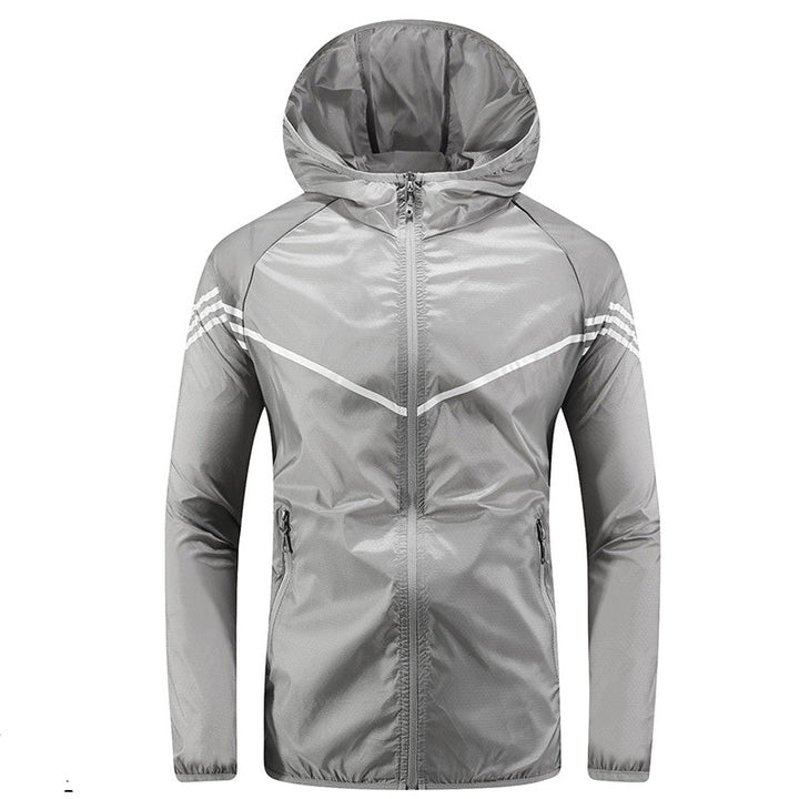 Waterproof outdoor jacket for men, ideal for autumn days, featuring breathable, windproof, and lightweight design.