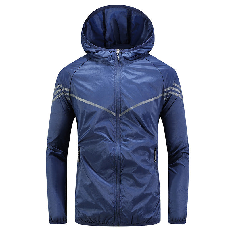 Waterproof outdoor jacket for men, ideal for autumn days, featuring breathable, windproof, and lightweight design.